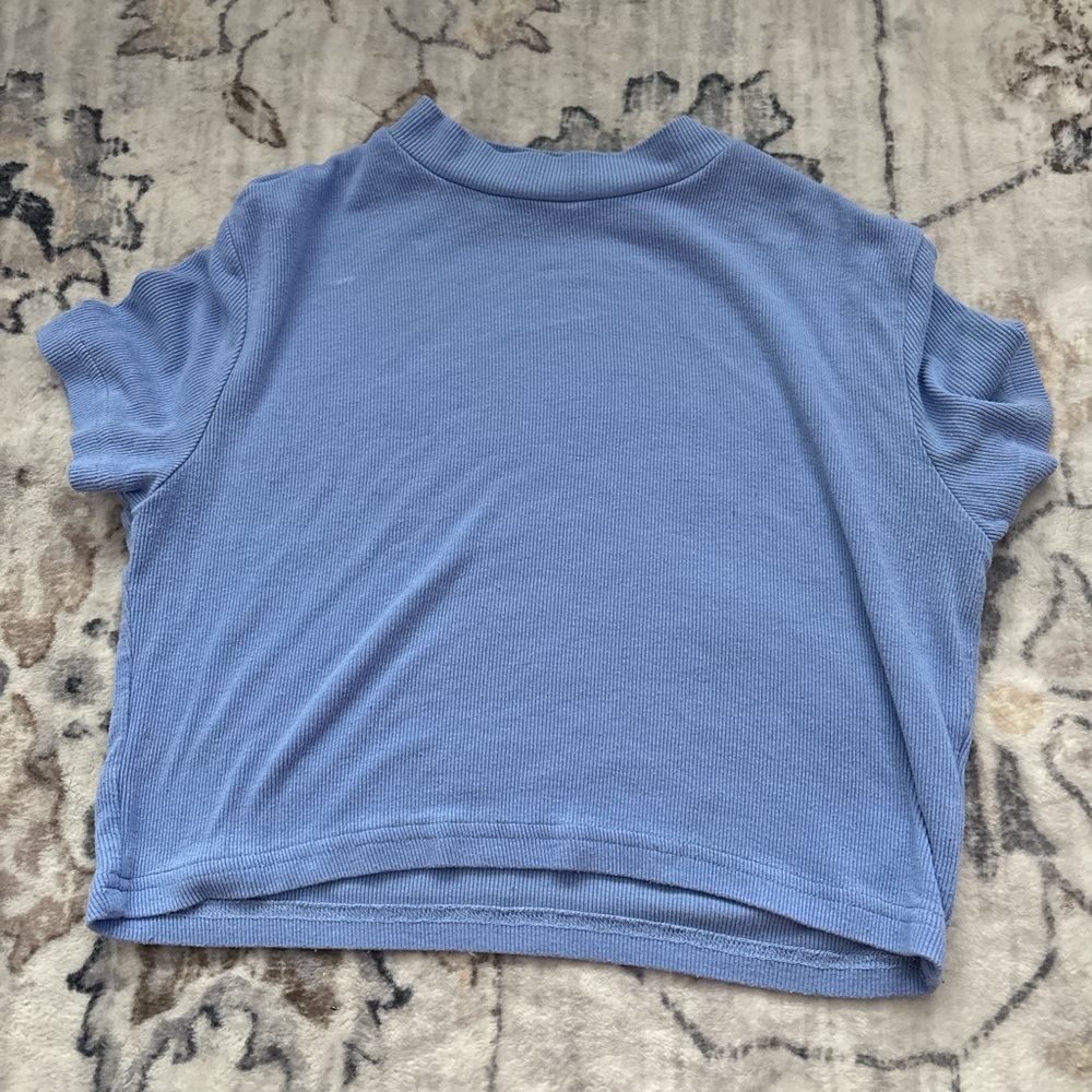 SHEIN Light Blue Knit Short Sleeve Top